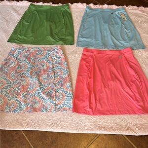 Vibrant Women's Skorts Set - Green, Blue, Pink, and Floral